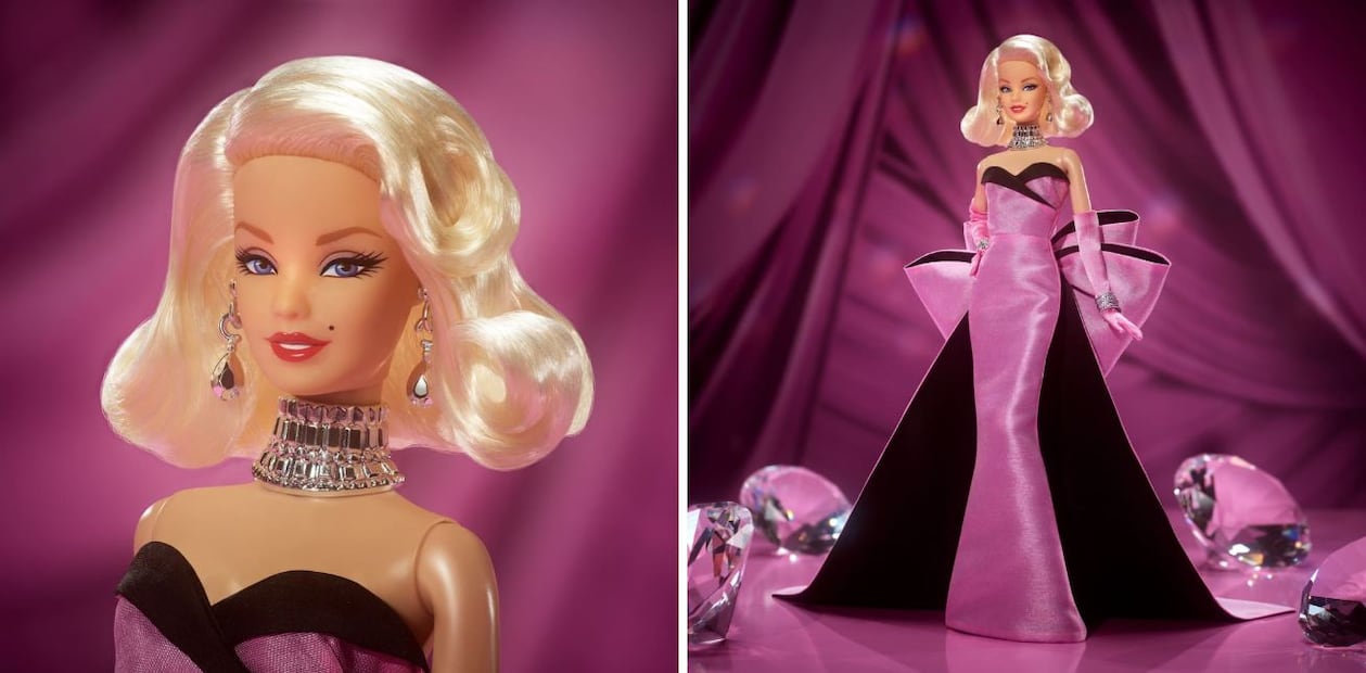 Con su característico corte de pelo bob platino y un derroche de joyas brillantes, esta pieza de colección se volvió tendencia. Foto: Mattel