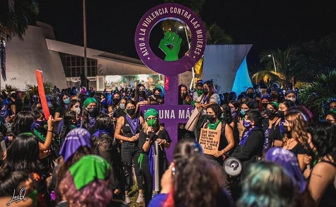 La pieza era la tercera en su tipo instalada en México y fue montada en el Sendero de la Igualdad. Foto: Cortesía de Red Feminista Quintanarroense