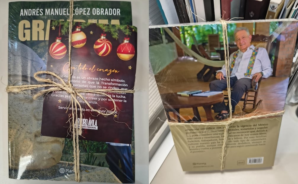 Arturo Ávila regala libro de AMLO a diputados. Foto: Especial