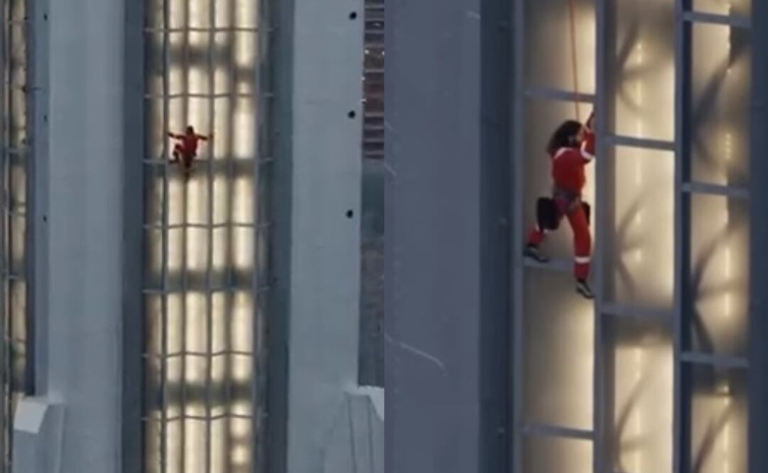 El artista Jared Leto escalando el Empire State. Captura vía Twitter oficial del
Empire State Building.