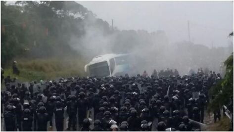 Imágenes de protesta de maestros en Chiapas