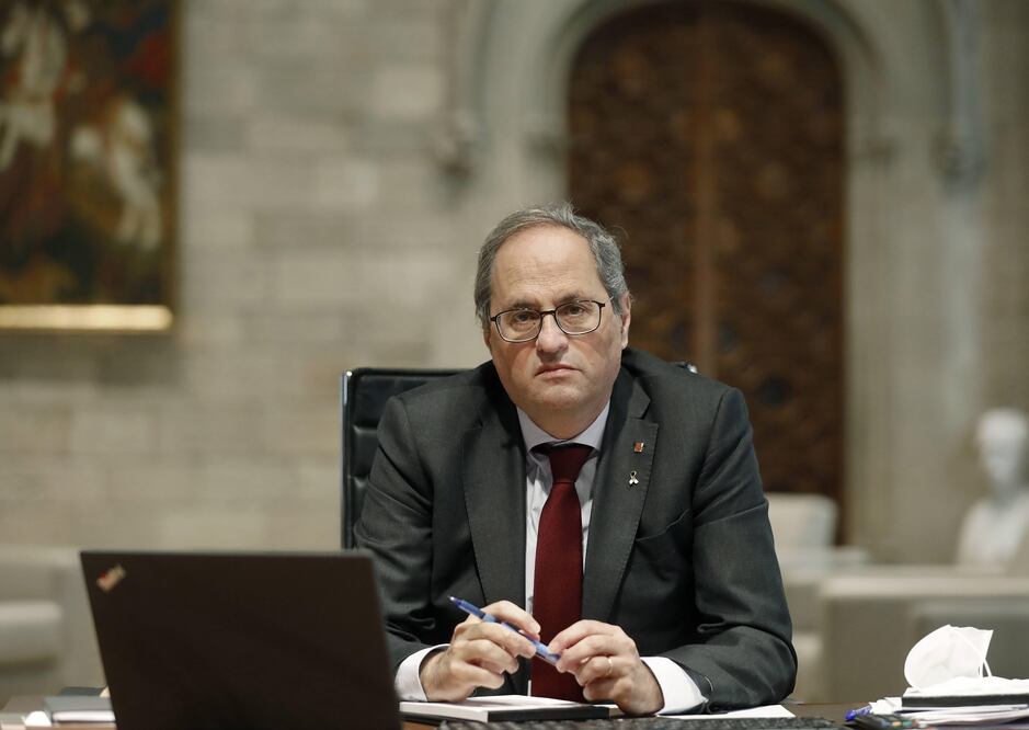 El Tribunal Supremo confirmó la inhabilitación especial y la multa de 30 mil euros al presidente catalán Quim Torra (Foto: EFE)