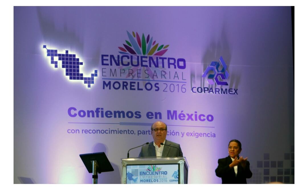 Graco en el arranque del Encuentro Empresarial Morelos 2016. FOTO: Especial