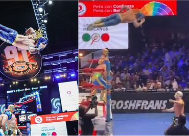 Komander, luchador mexicano hace espectacular vuelo; la Arena México le dedicó una ovación