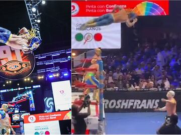 Komander, luchador mexicano hace espectacular vuelo; la Arena México le dedicó una ovación