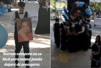 Joven baila con el retrato de su mamá fallecida en graduación y conmueve en TikTok