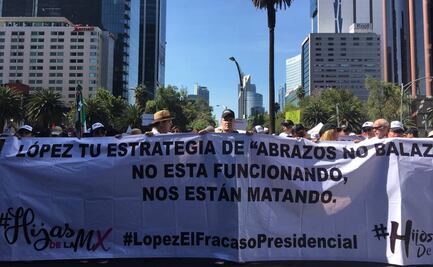 Realizan marcha “Anti-AMLO” del Ángel al Monumento a la Revolución