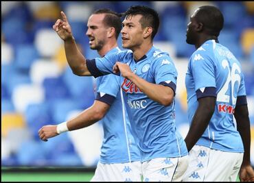 Así fueron los goles del Chucky Lozano con Napoli en menos de media hora