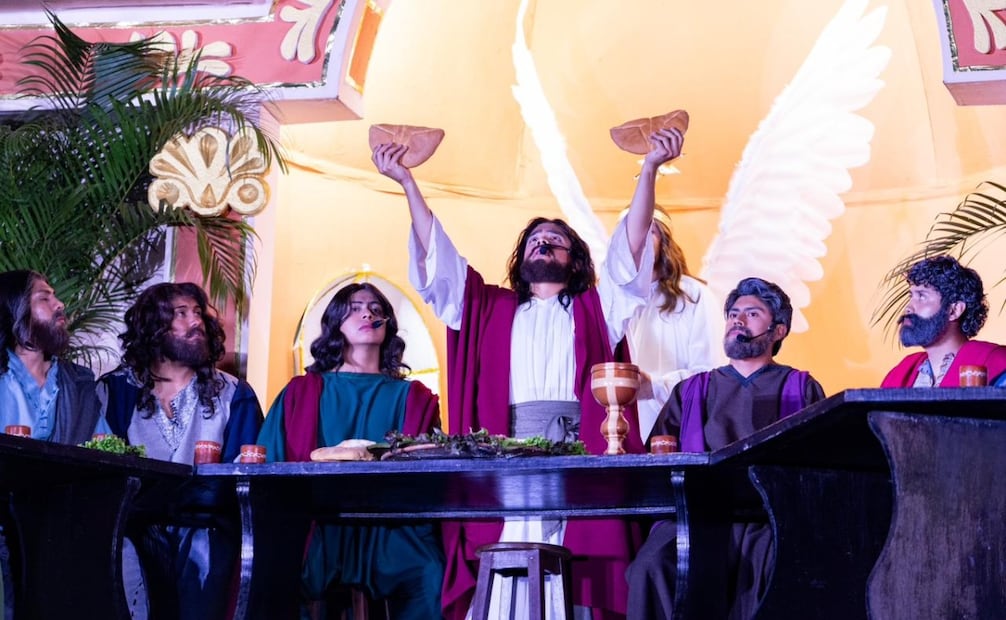 Representación de la última cena de Jesús con sus apóstoles. Foto: Hugo Salvador/ EL UNIVERSAL