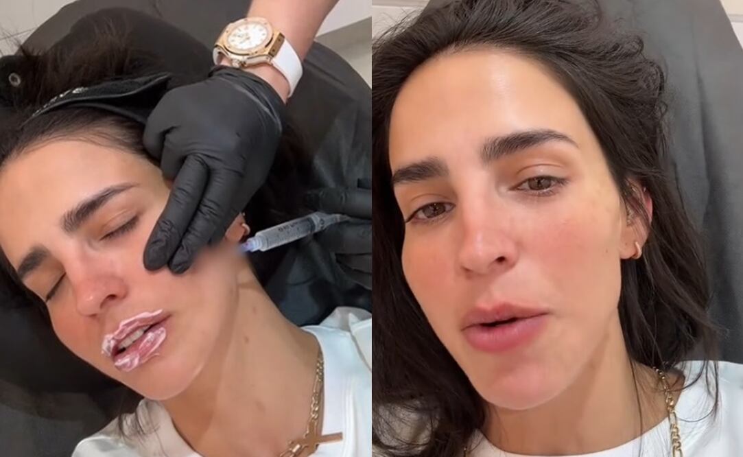 Bárbara de Regil durante un tratamiendo de belleza. Foto: TikTok.