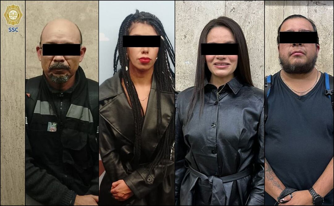 Elementos de la policia auxiliar, detuvieron a 4 personas dentro de la estación del Metro Mixcoac, realizaban sesión de fotos en ropa interior. (04/02/2025) Foto: Especial