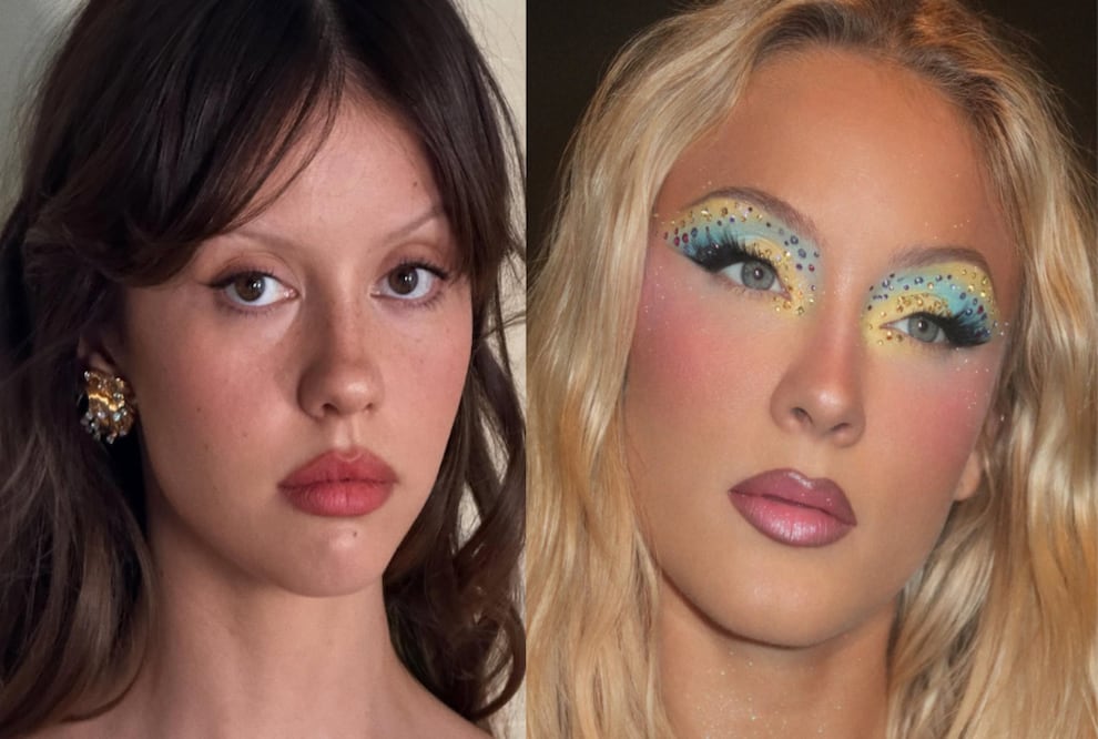 Los looks de verano abarcan el minimalismo y el maximalismo en el maquillaje. Foto: Instagram @ninapark y @sophiasinot
