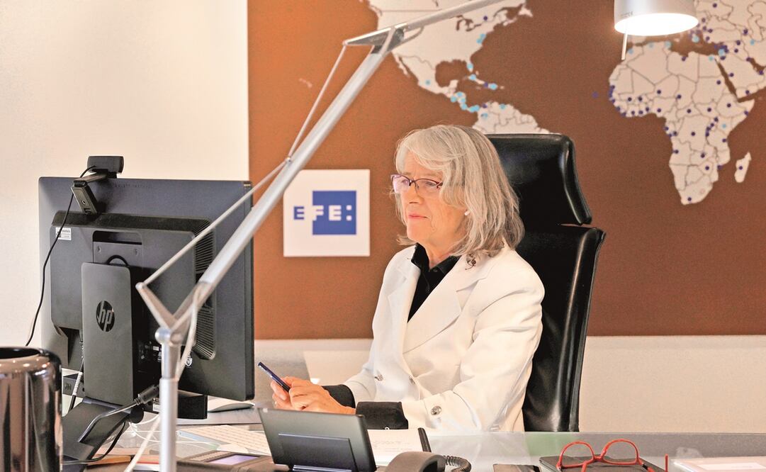 La presidenta de EFE, Gabriela Cañas, participó desde Madrid en la Asamblea General de la SIP. Foto: Ballesteros. EFE