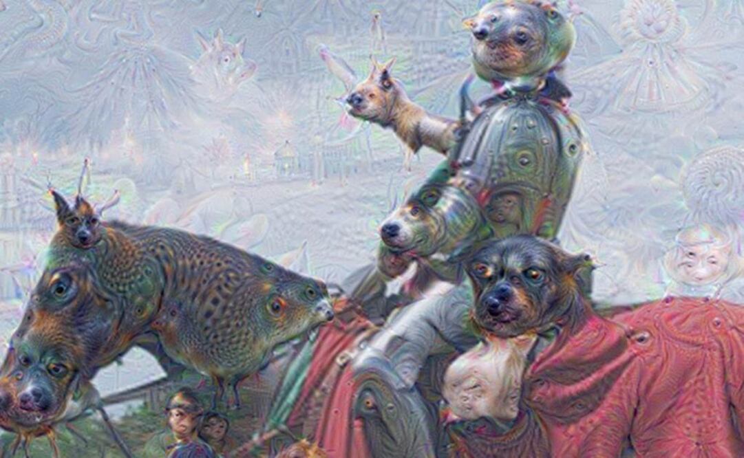 Una curiosa imagen de varios tipos de animales generados por la red artificial de Google. Foto: Mike Tyka / EFE