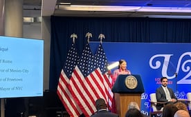 Brugada pide, desde Nueva York, construir ciudades de derechos; plantea invertir más en zonas con menos recursos