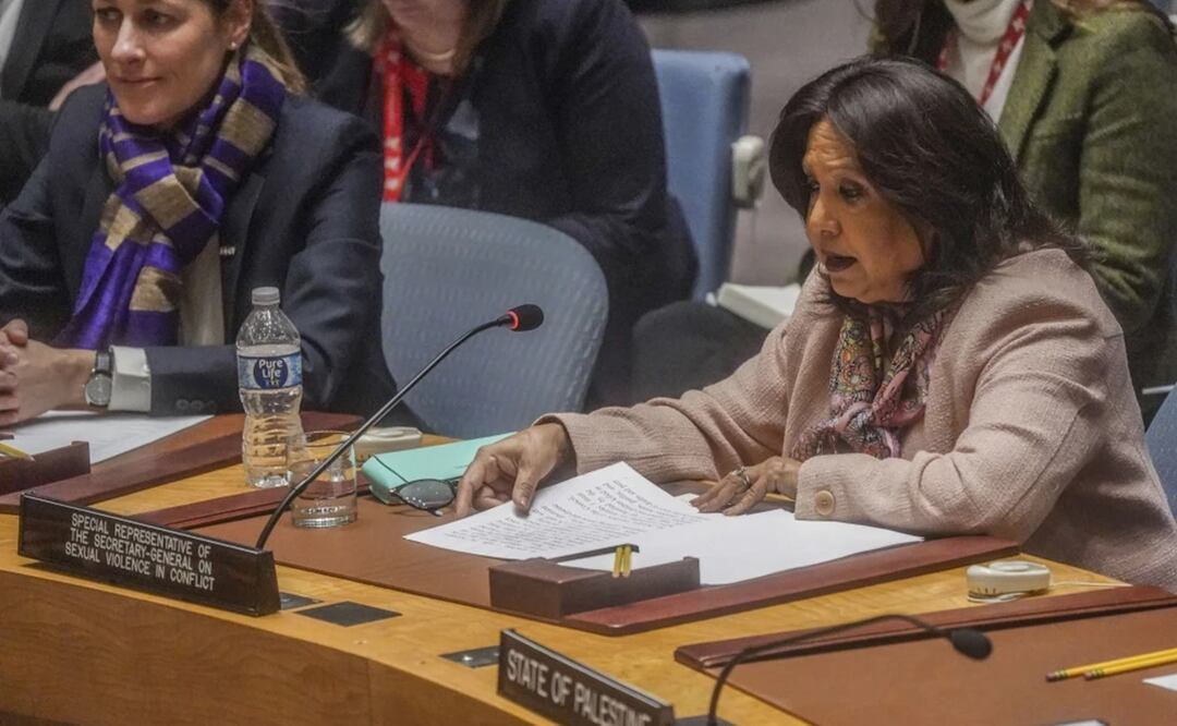 Pramila Patten (derecha), representante especial del secretario general de Naciones Unidas sobre violencia sexual en conflictos, Foto: AP