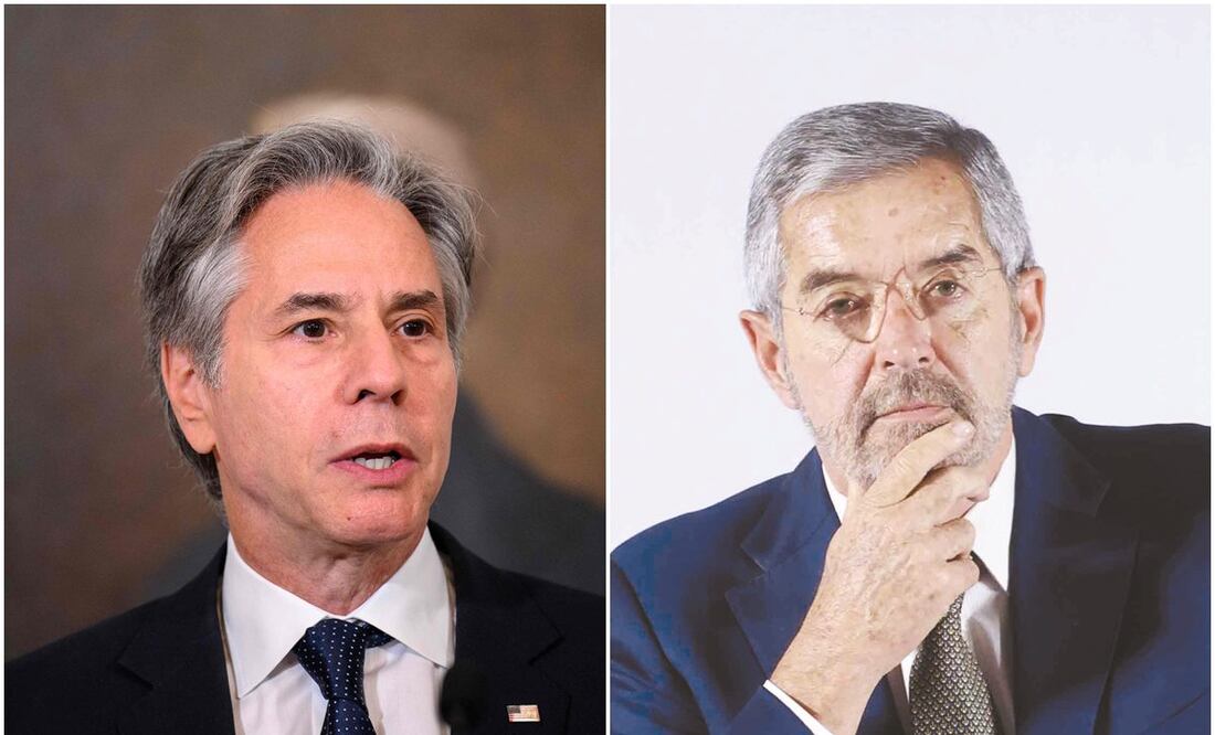 Antony Blinken felicita a Juan Ramón de la Fuente. Foto: AFP/Diego Simón/EL UNIVERSAL