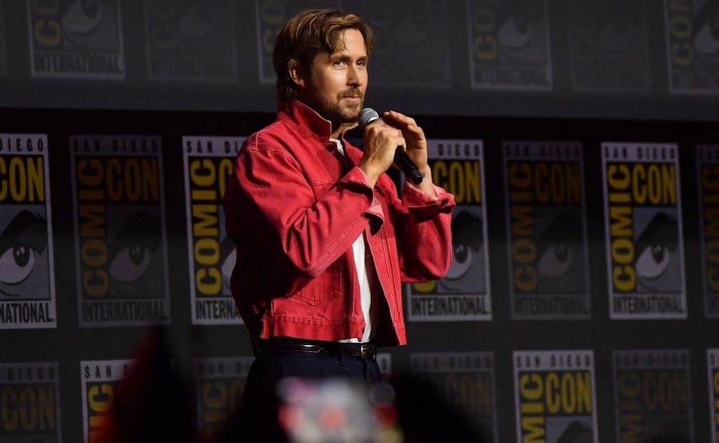 El actor canadiense Ryan Gosling durante su intervención en la presentación de Marvel en la Comic Con, celebrada en San Diego, California, Estados Unidos, el 25 de julio. Foto: Chris Delmas / AFP