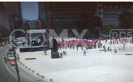 Marcha del Frente Popular llega al Monumento a la Revolución