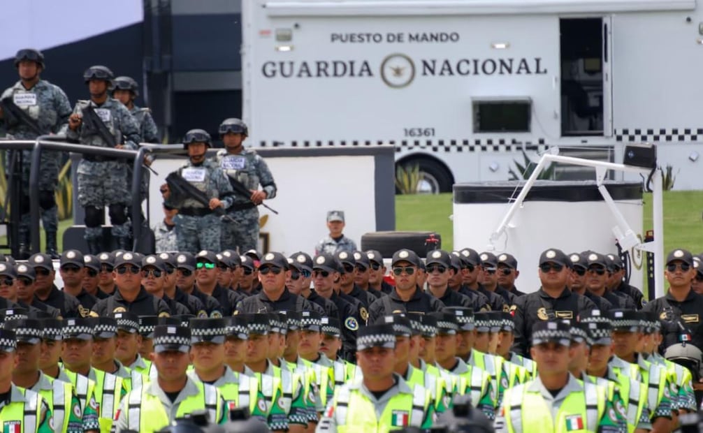 La presidenta Claudia Sheinbaum encabeza la ceremonia del Séptimo Aniversario de la Guardia Nacional, en las instalaciones del Centro de Capacitación Especializada de la Guardia Nacional, ubicado en el Campo Militar 37- C (30/06/2026). Foto: Karla Guerrero/ EL UNIVERSAL