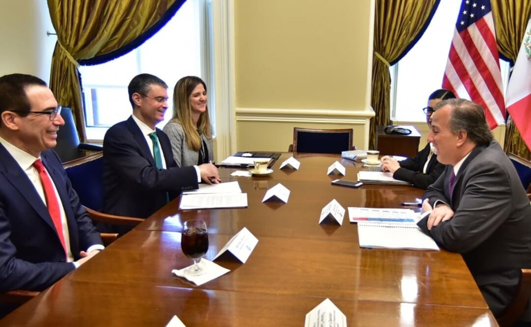 Meade y Mnuchin confirmaron la fuerte alianza que existe entre ambos países en la lucha para proteger la integridad del sistema financiero internacional. /Especial - SHCP