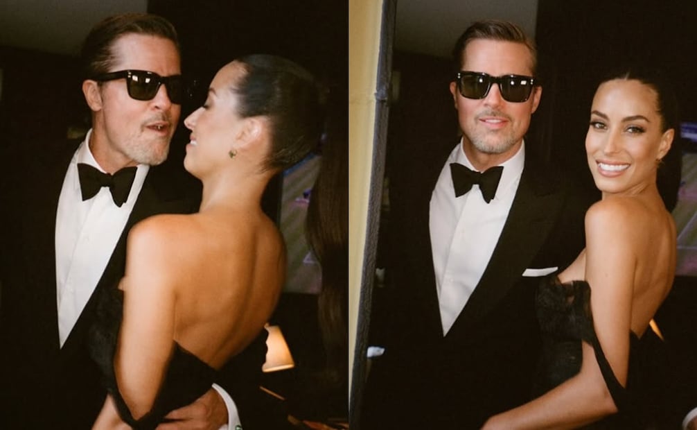 Brad Pitt e Inés del Ramón previo a la boda de Taylor Swift y Travis Kelce. Foto: Instagram lauriezanoletti.