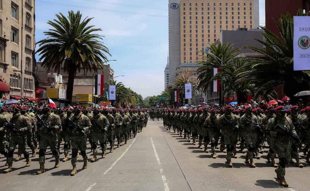 Marcha de elementos durante el Desfile Cívico Militar con motivo de la Independencia de México (16/09/2026). Foto: Osmar Alvarado / EL UNIVERSAL