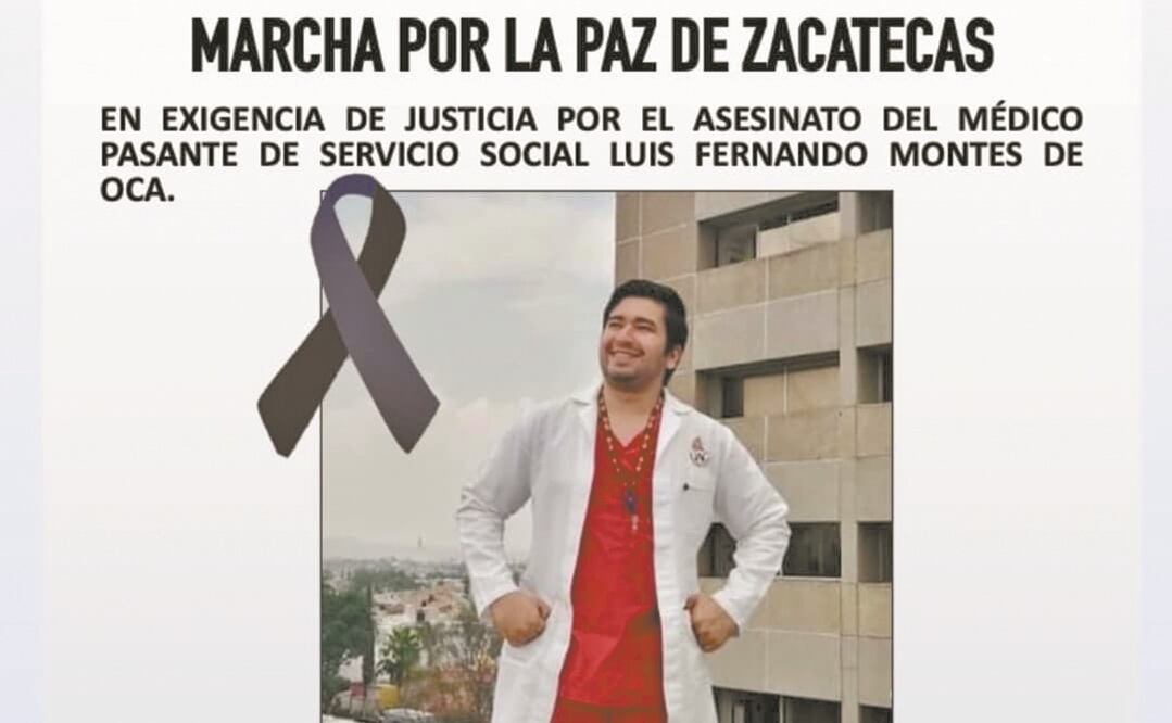 Estudiantes, docentes y personal de salud convocan el próximo sábado a la marcha por la paz de Zacatecas. Foto: ESPECIAL