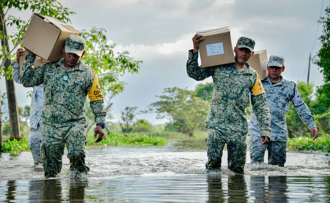 La Sedena informó que, para apoyar a los habitantes de las áreas afectadas, se desplegó una fuerza conformada por 665 uniformados. Foto: Especial