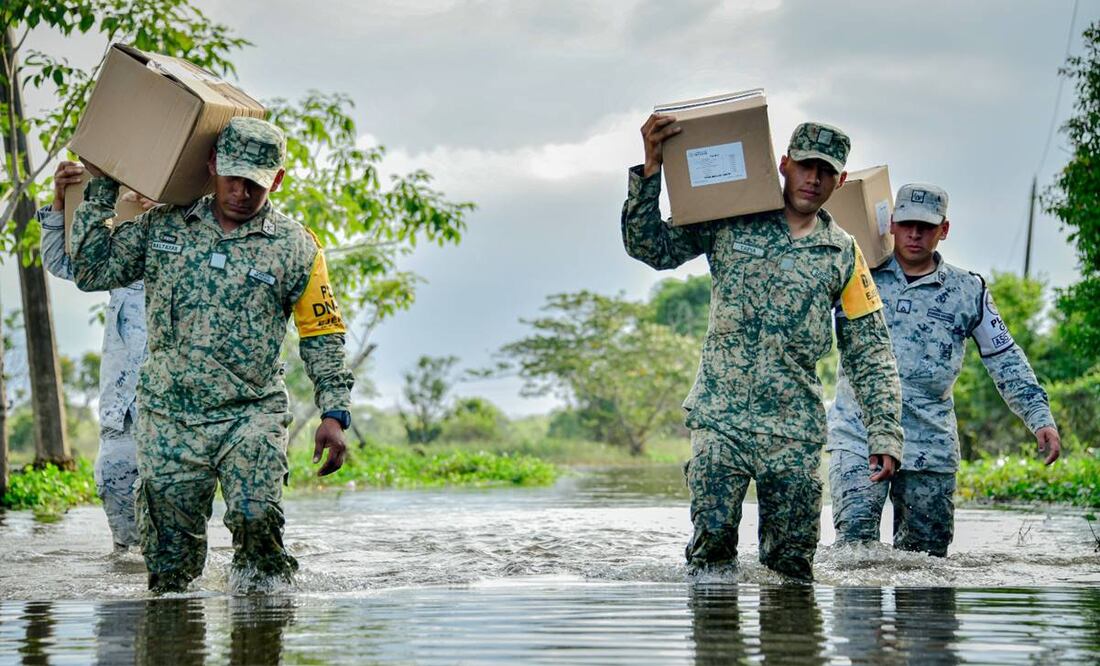La Sedena informó que, para apoyar a los habitantes de las áreas afectadas, se desplegó una fuerza conformada por 665 uniformados. Foto: Especial