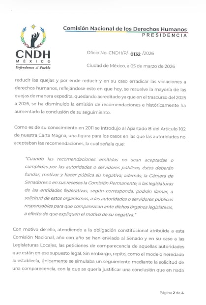 Carta CNDH