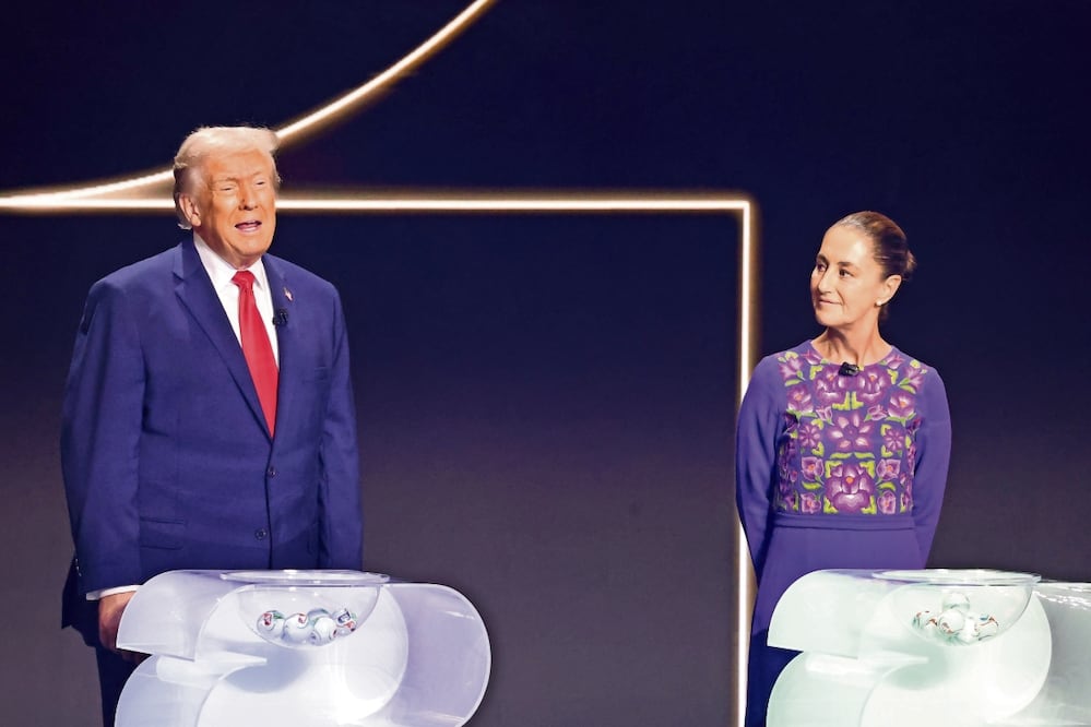 El presidente de EU, Donald Trump, y la mandataria de México, Claudia Sheinbaum, en el
Kennedy Center de Washington el 5 de diciembre. Foto: Alex Brandon / AP