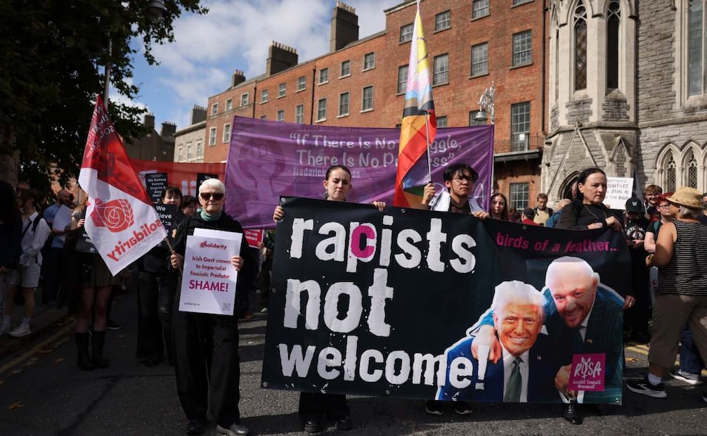Protestas por la visita de Trump a Dublín, Irlanda, el 12 de septiembre de 2026. Foto: Neil Hall/EFE