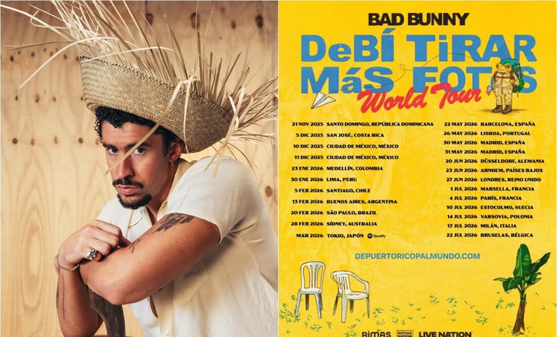 Bad Bunny lanza las fechas en que emprenderá su gira mundial "Debí tirar más fotos".
Fotos: Instagram