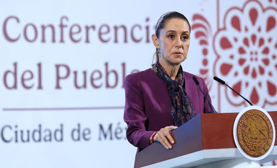 La presidenta Claudia Sheinbaum Pardo durante la mañanera del 3 de septiembre d e2025. Foto: Fernanda Rojas/EL UNIVERSAL