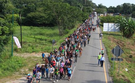 Segunda caravana cruza caseta migratoria en Chiapas