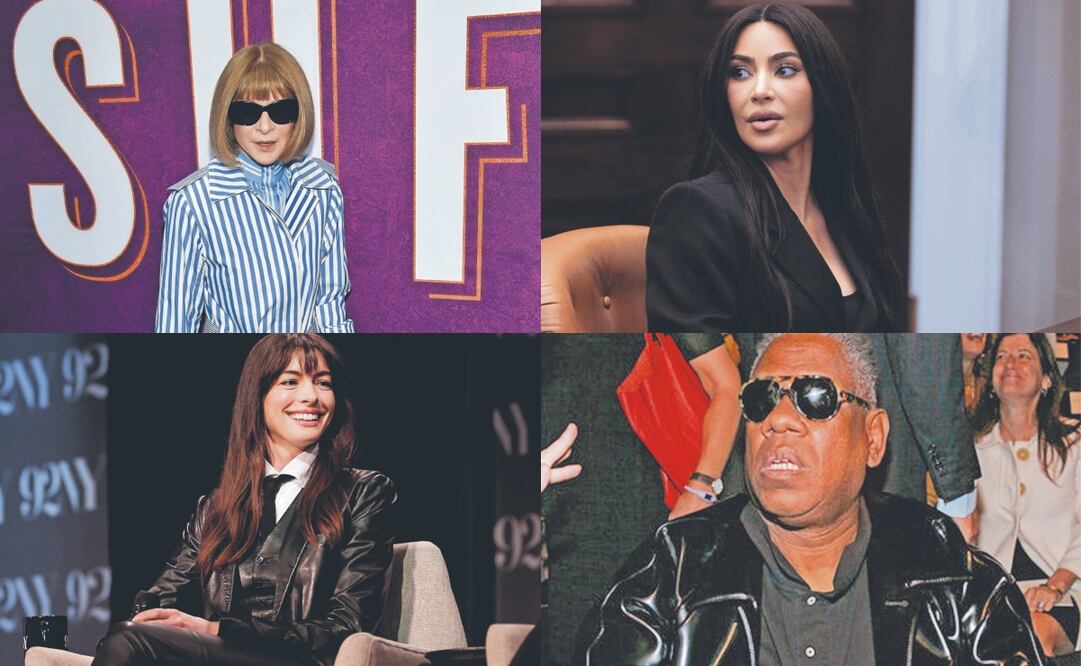 Kim Kardashian, Anna Wintour, André Leon Taley y Anne Hathaway. Fotos: Agencias
