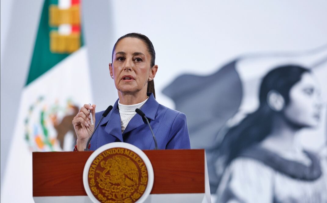 La presidenta Claudia Sheinbaum Pardo durante la mañanera del 6 de mayo de 2025. Foto: EFE