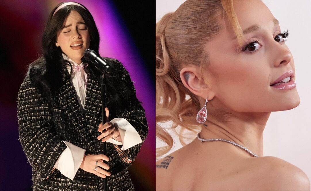 Ariana Grande entregó el premio a la Mejor canción original a Billie Eilish.
Fotos: AFP