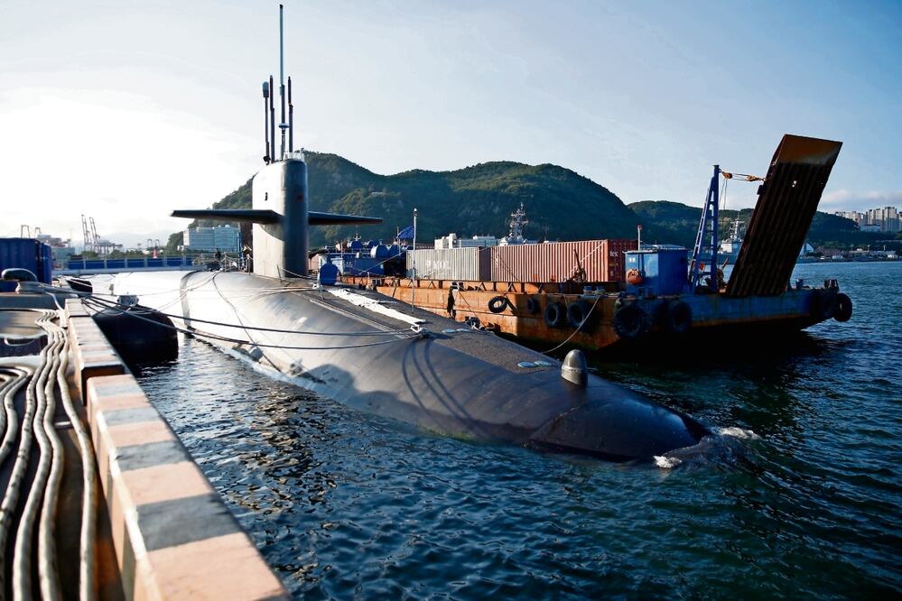 El submarino USS Kentucky, en Busan, al suroeste de Seúl. Foto: EFE