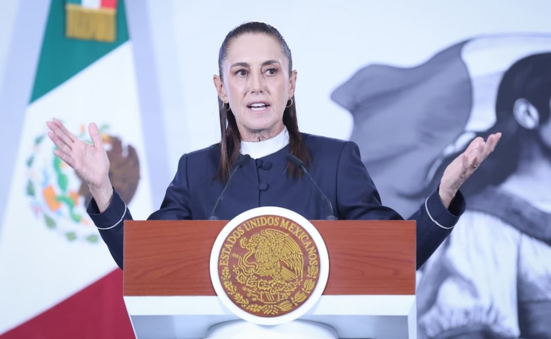 La presidenta Claudia Sheinbaum Pardo en la “Mañanera del Pueblo” del 26 de mayo de 2026 en Palacio Nacional. Foto: Luis Camacho/ EL UNIVERSAL