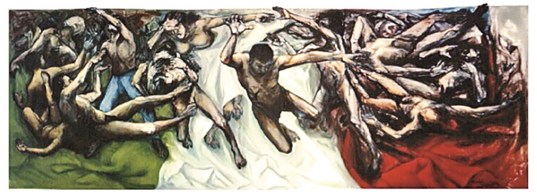 El mural "El hombre y su libertad", de Luis Nishizawa, es un acrílico sobre tela que mide 210 x 560 centímetros (HTTP://WWW.PGR.GOB.MX/QUE-ES-LA-PGR/PAGINAS/PATRIMONIO-ARTISTICO.ASPX)