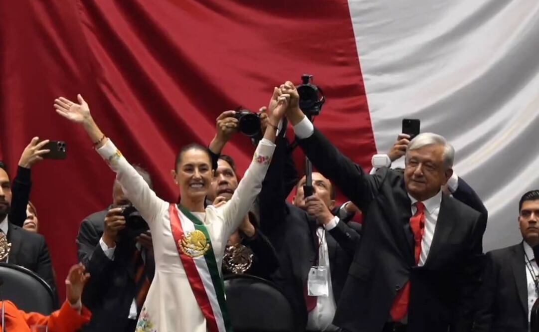 Sheinbaum recuerda a AMLO a 6 días de dejar la Presidencia. Foto: Captura de pantalla