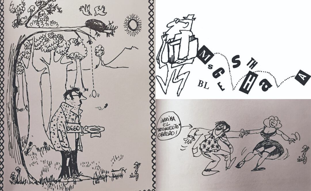 Las primeras caricaturas de Eduardo del Río, Riu s , fueron publicadas en la década de los 50 en la revista Ja- já ; ya se ven los temas y técnicas que desarrollará en su carrera. IMÁGENES DEL LIBRO EL JA-JÁ DE RIUS