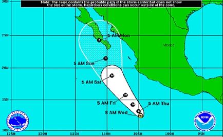 Hurricane Blanca grows off Mexico coast