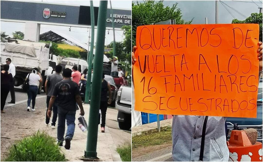 Familiares bloquean caseta de Chiapas. Foto: Especial