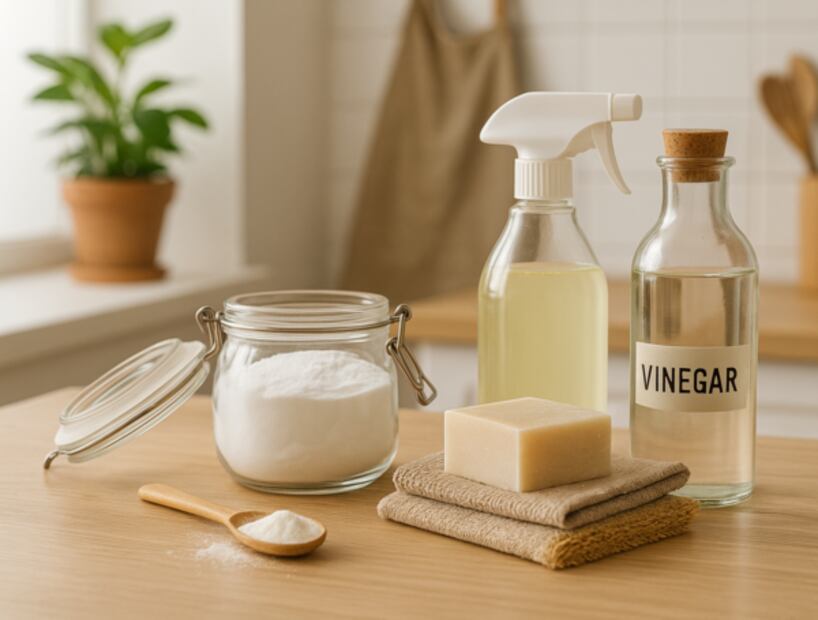 Los ingredientes del limpiador casero. Foto: EL TIEMPO