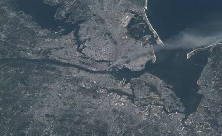 Así se vio desde el espacio el ataque a las torres gemelas en 11-S