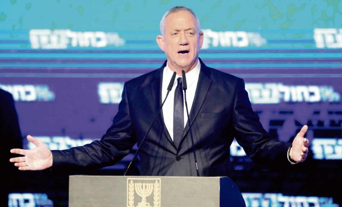 Ganador. El premier israelí, Benjamin Netanyahu, el martes al dar un discurso a sus simpatizantes, en Tel Aviv. Foto: GIDEON MARKOWICZ. XINHUA