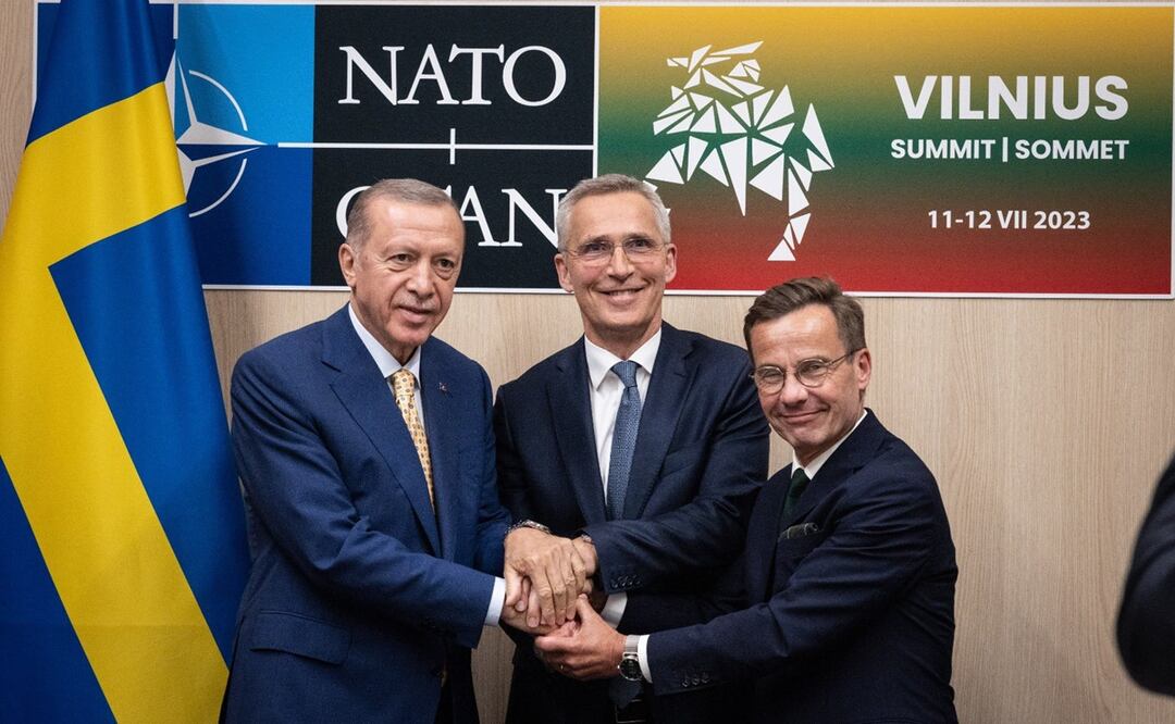 El secretario general de la OTAN, Jens Stoltenberg con el presidente de Turquia Recep Tayyip Erdogan. Foto: Twitter @jensstoltenberg